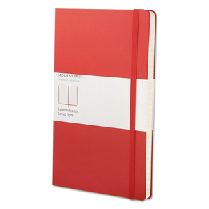 CLASSIC COLORED HARDCOVER NOTEBOOK, 1 SUBJECT, NARROW RULE, RED COVER, 8.25 X 5, 240 SHEETS by Moleskine