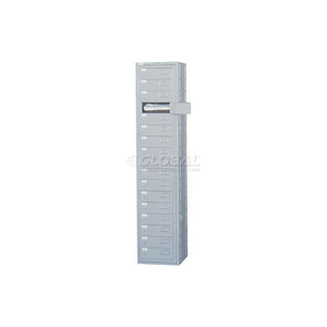 16 DOOR FOLDED GARMENT LOCKER W/CAM LOCKS, 16-1/2"WX16"DX77-1/2"H, GRAY, ASSEMBLED by Penco Products