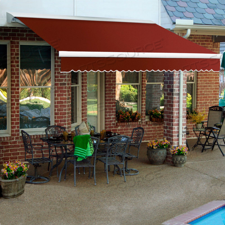 RETRACTABLE AWNING MANUAL 14'W X 10'D X 10"H TERRA COTTA 