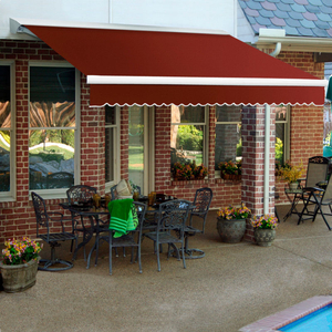 RETRACTABLE AWNING MANUAL 14'W X 10'D X 10"H TERRA COTTA by Awntech