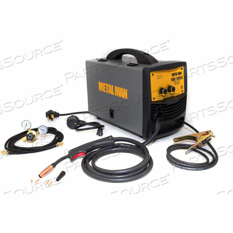 INVERTER POWERED DUAL VOLTAGE WIRE FEED WELDER, 7.2 FT"L TORCH, MIG OR FLUX CORE by Metal Man Work Gear