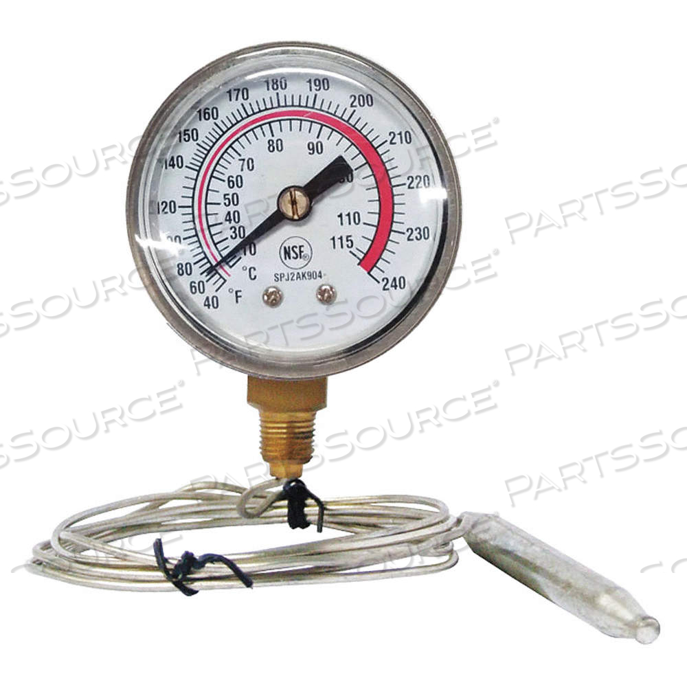 ANALOG PANEL MOUNT THERMOMETER, 40° TO 240°F/5° TO 115°C, 2 IN DIAL DIA by Approved Vendor