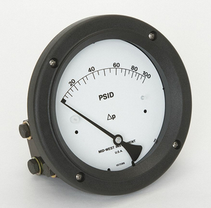 PRESSURE GAUGE 0 TO 100 PSI by Mid-West Instrument