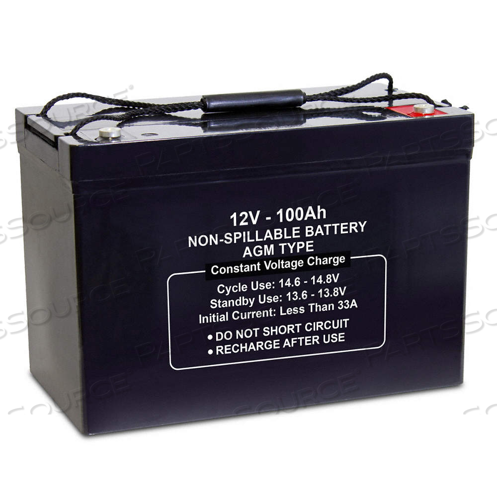 SEALED LEAD ACID BATTERY, 12V DC, 100 AH CAPACITY, 8.46 IN HT, 12.95 IN WD, ABS by Approved Vendor