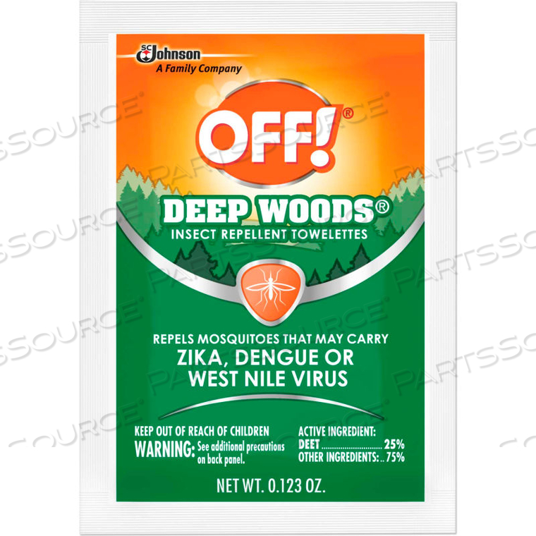 OFF DEEP WOODS TOWELETTE, 0.28 BOX, UNSCENTED, 12/BOX - SJN 