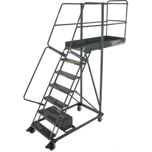 7 STEP STEEL CANTILEVER LADDER -28" OVERHANG, PERFORATED TREAD by Ballymore 7 STEP STEEL CANTILEVER LADDER -28" OVERHANG, PERFORATED TREAD by Ballymore