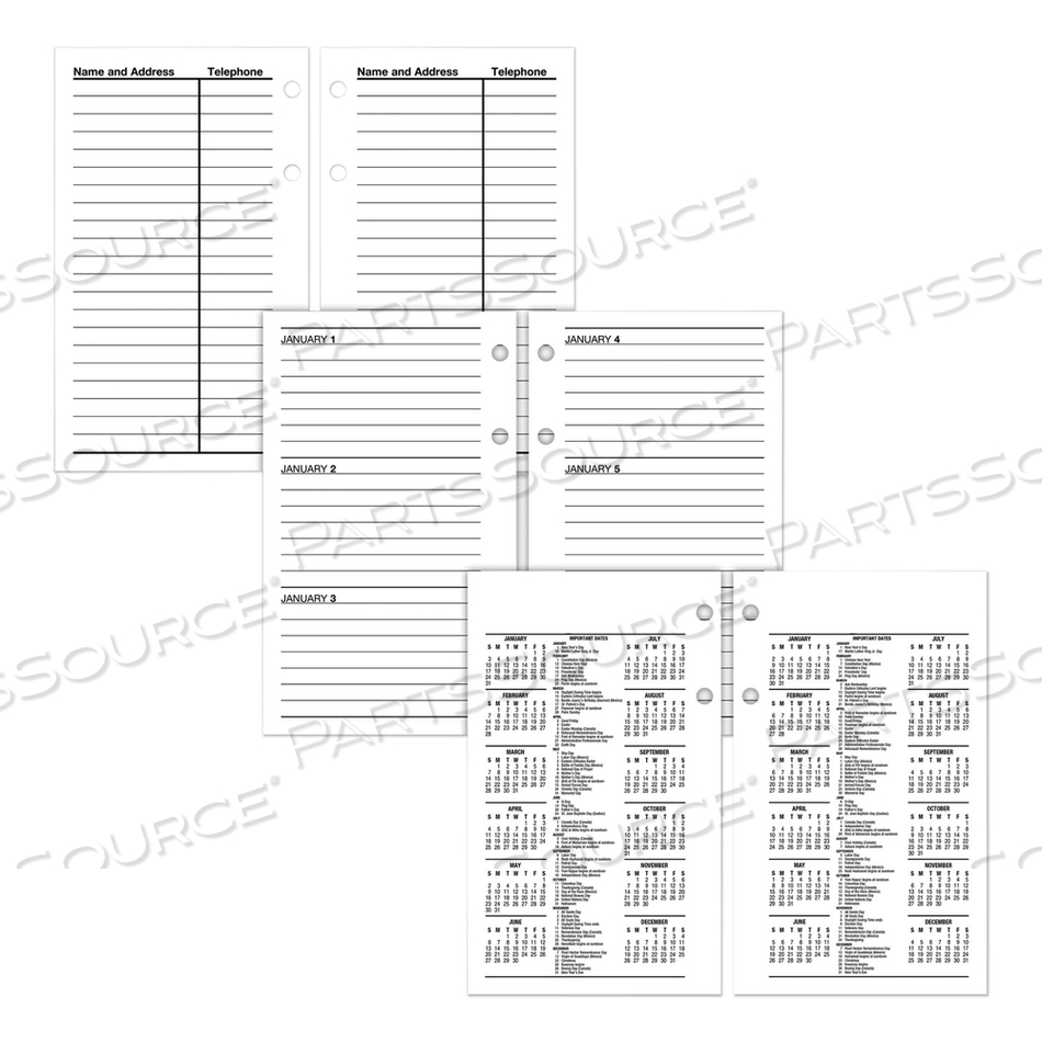 FINANCIAL DESK CALENDAR REFILL, 3.5 X 6, WHITE SHEETS, 2023 by At-A-Glance