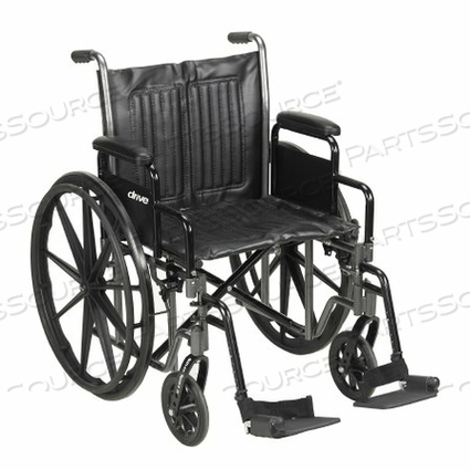 STANDARD WHEELCHAIR WITH PADDED, REMOVABLE ARM, COMPOSITE MAG WHEEL, 20 IN. SEAT, SWING-AWAY FOOTREST, 350 LBS. by McKesson STANDARD WHEELCHAIR WITH PADDED, REMOVABLE ARM, COMPOSITE MAG WHEEL, 20 IN. SEAT, SWING-AWAY FOOTREST, 350 LBS. by McKesson