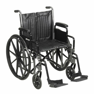 STANDARD WHEELCHAIR WITH PADDED, REMOVABLE ARM, COMPOSITE MAG WHEEL, 20 IN. SEAT, SWING-AWAY FOOTREST, 350 LBS. by McKesson