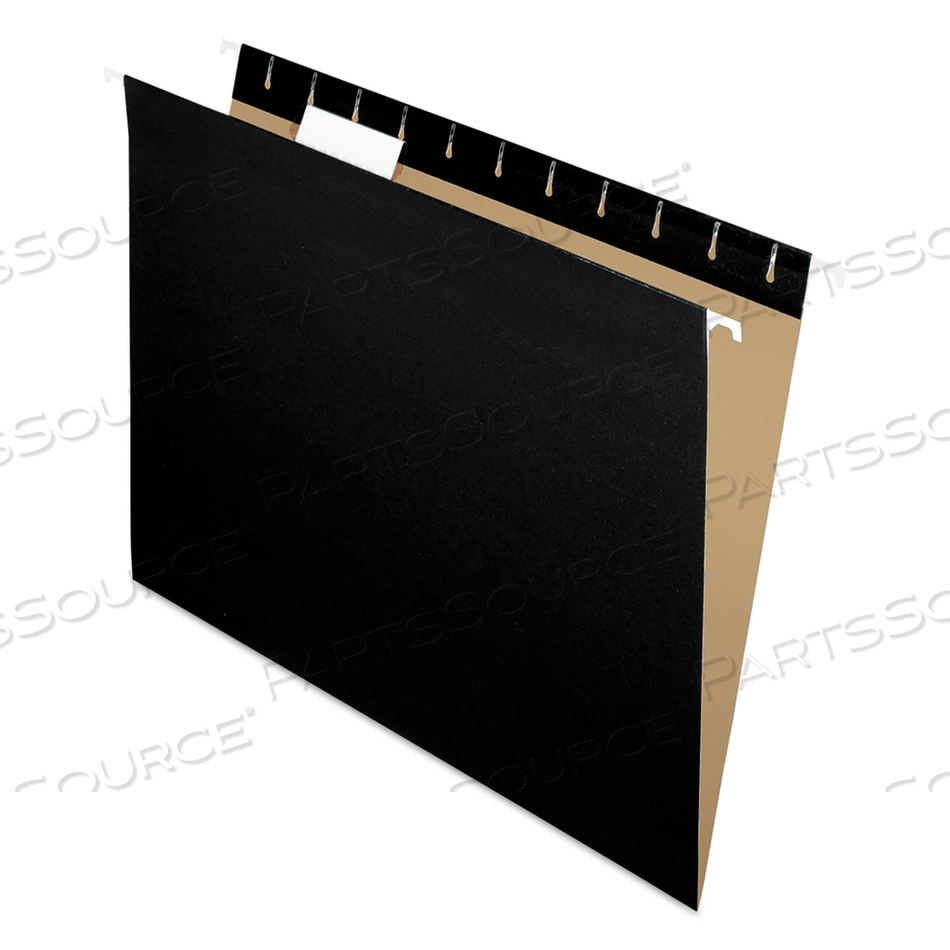 COLORED HANGING FOLDERS, LETTER SIZE, 1/5-CUT TABS, BLACK by Esselte Pendaflex Corp. COLORED HANGING FOLDERS, LETTER SIZE, 1/5-CUT TABS, BLACK by Esselte Pendaflex Corp.