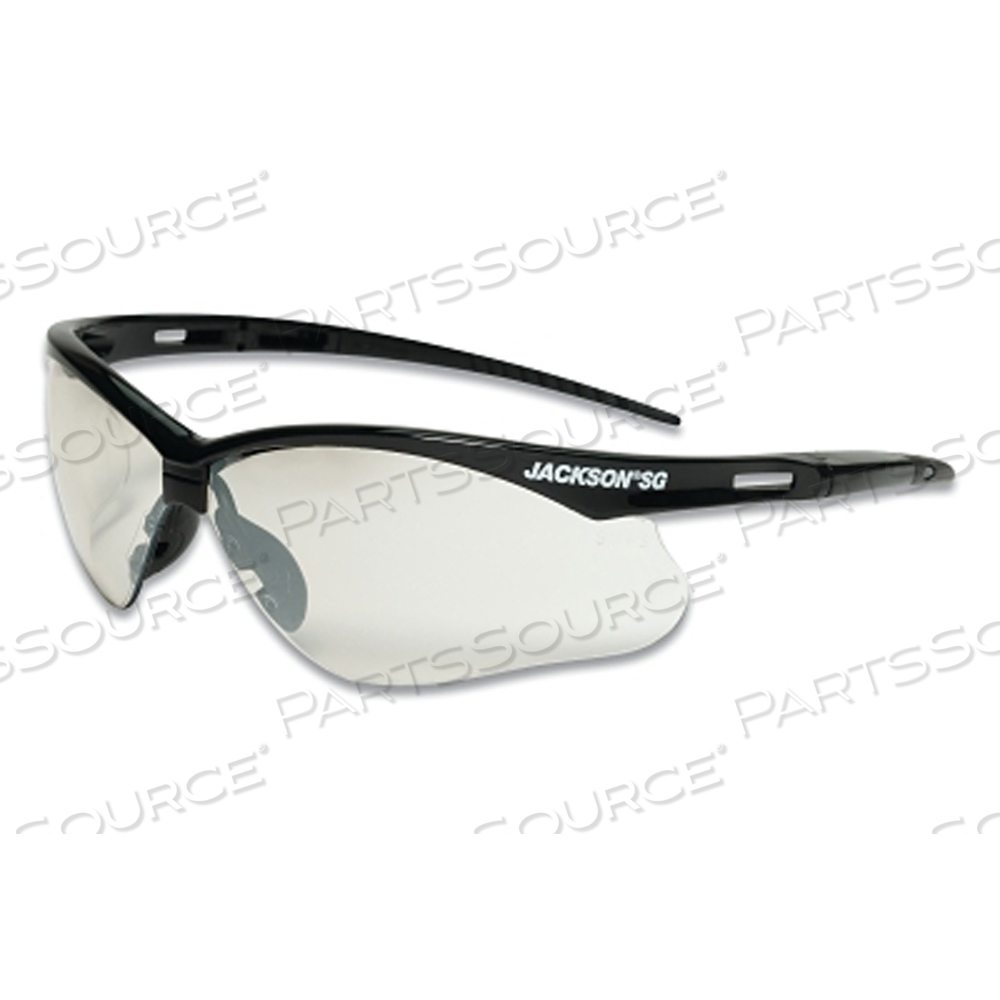 SG SERIES SAFETY GLASSES, UNIVERSAL SIZE, INDOOR/OUTDOOR LENS, BLACK FRAME, HARDCOAT ANTI-SCRATCH by Jackson Safety