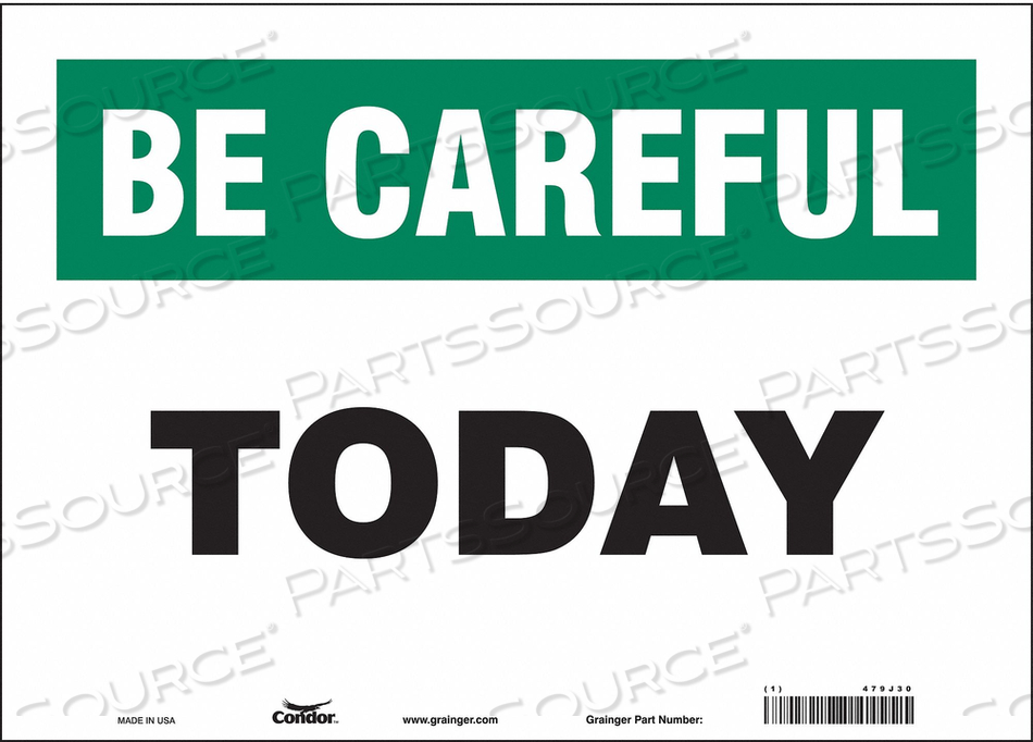 SAFETY SIGN 14 W 10 H 0.004 THICKNESS 