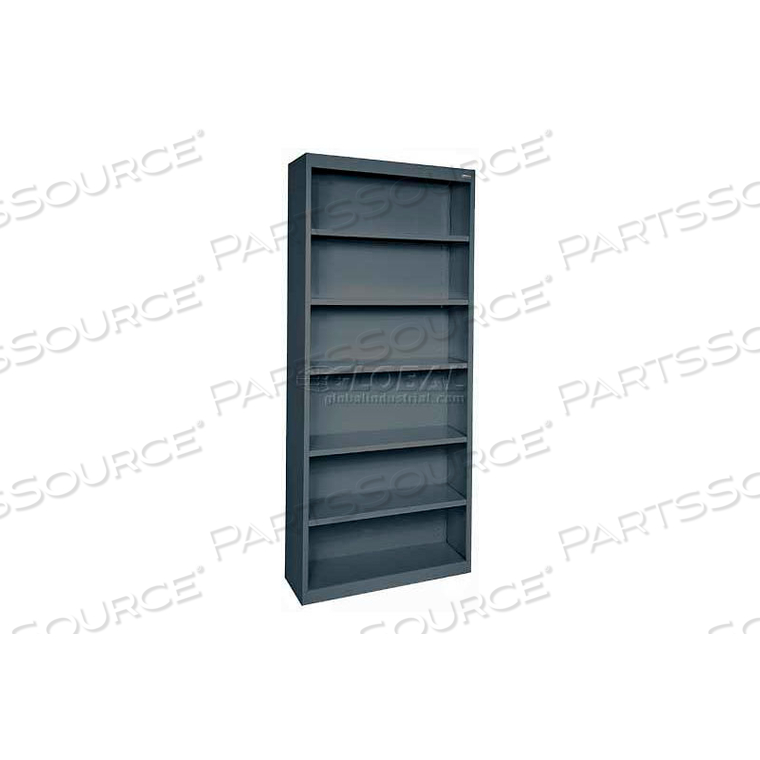 STEEL BOOKCASE 5 SHELVES 34-1/2"W X 13"D X 82"H-CHARCOAL 