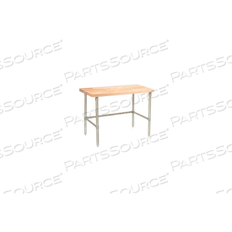 60 X 30 MAPLE BUTCHER BLOCK SQUARE EDGE WORKBENCH WITH OPEN LEG by John Boos & Company 60 X 30 MAPLE BUTCHER BLOCK SQUARE EDGE WORKBENCH WITH OPEN LEG by John Boos & Company