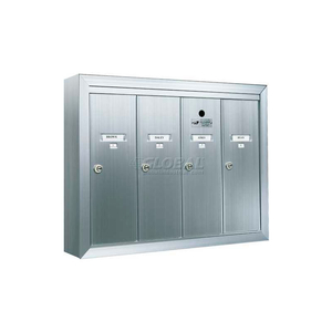 SURFACE MOUNT VERTICAL 1250 SERIES, 4 DOOR MAILBOX, ANODIZED ALUMINUM by Florence Manufacturing Company SURFACE MOUNT VERTICAL 1250 SERIES, 4 DOOR MAILBOX, ANODIZED ALUMINUM by Florence Manufacturing Company