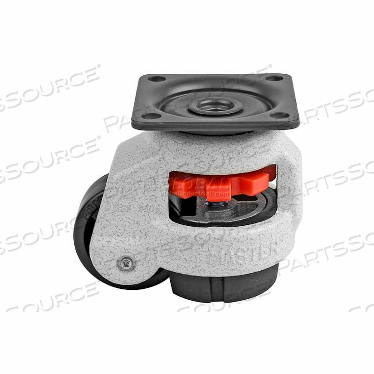 SWIVEL PLATE MANUAL LEVELING CASTER - 110 LB. CAP. - 63MM DIA. NYLON WHEEL by Foot Master SWIVEL PLATE MANUAL LEVELING CASTER - 110 LB. CAP. - 63MM DIA. NYLON WHEEL by Foot Master