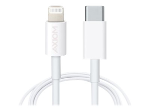 AXIOM, LIGHTNING CABLE, LIGHTNING MALE TO USB-C MALE, 3 FT, WHITE, FOR APPLE IPAD/IPHONE/IPOD (LIGHTNING) by Axiom