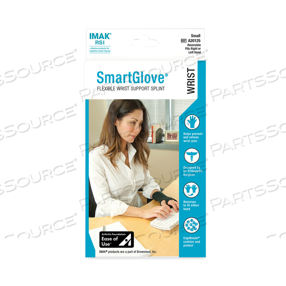 SMARTGLOVE WRIST WRAP, SMALL, FITS HANDS UP TO 3.25" WIDE, BLACK by IMAK SMARTGLOVE WRIST WRAP, SMALL, FITS HANDS UP TO 3.25" WIDE, BLACK by IMAK