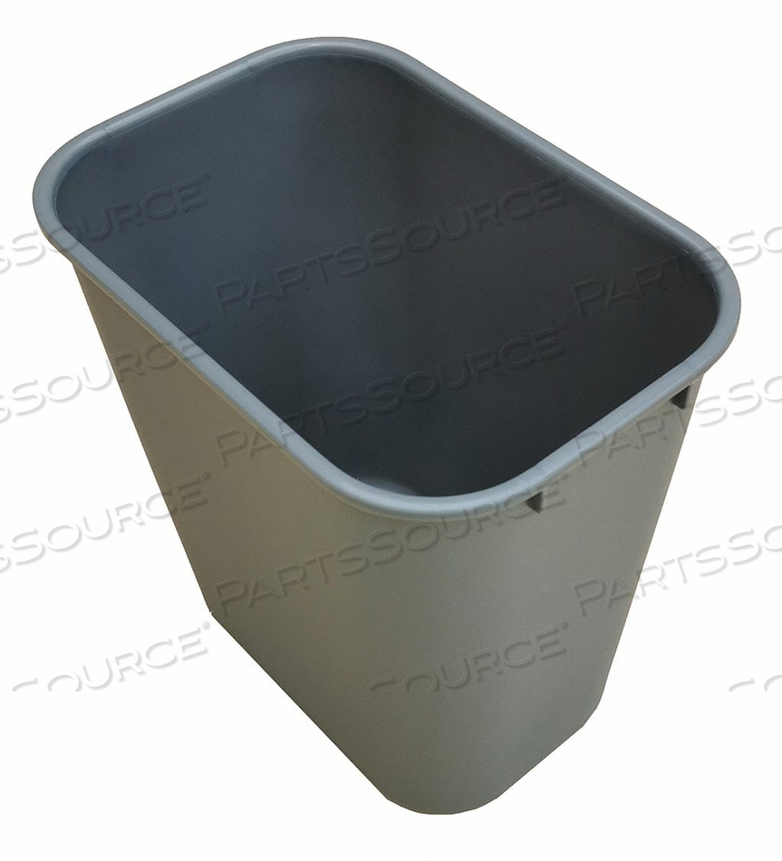 GRAINGER WASTEBASKET, RECTANGULAR, GRAY, 3 1/2 GAL CAPACITY, 12 IN WD/DIA, 11 1/2 IN DP, 8 IN HT by Tough Guy