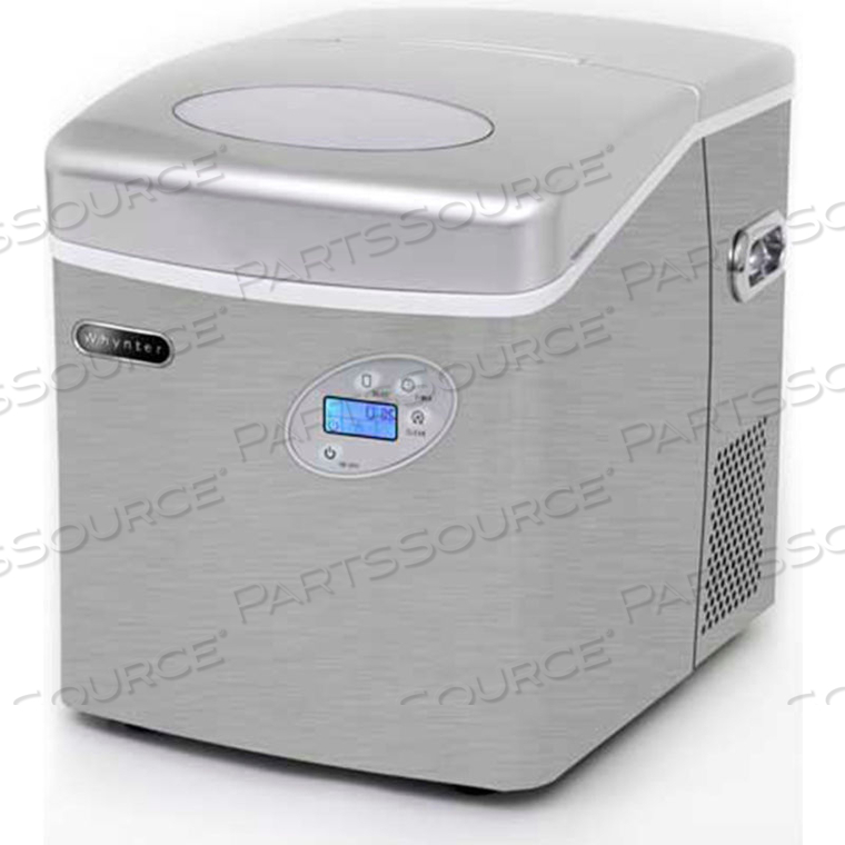 ICE MAKER, PORTABLE, STAINLESS STEEL, MAKES 49 LBS. PER DAY by Whynter LLC ICE MAKER, PORTABLE, STAINLESS STEEL, MAKES 49 LBS. PER DAY by Whynter LLC
