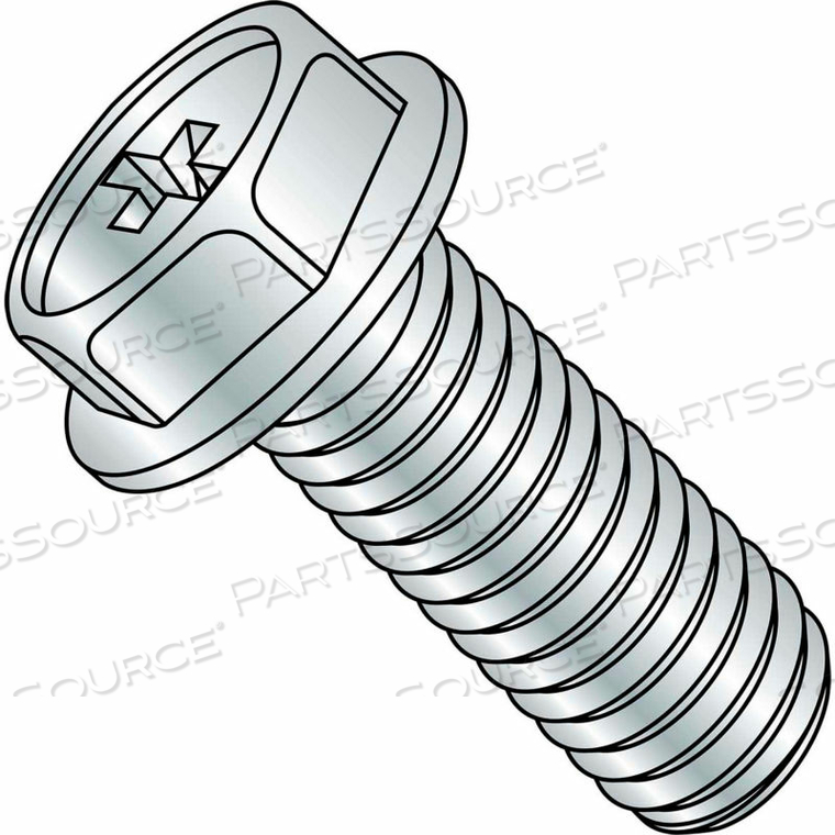 1/4-20X3/4 PHILLIPS INDENTED HEX WASHER MACHINE SCREW FULLY THREADED ZINC, PKG OF 2000 by Kanebridge Corporation 1/4-20X3/4 PHILLIPS INDENTED HEX WASHER MACHINE SCREW FULLY THREADED ZINC, PKG OF 2000 by Kanebridge Corporation