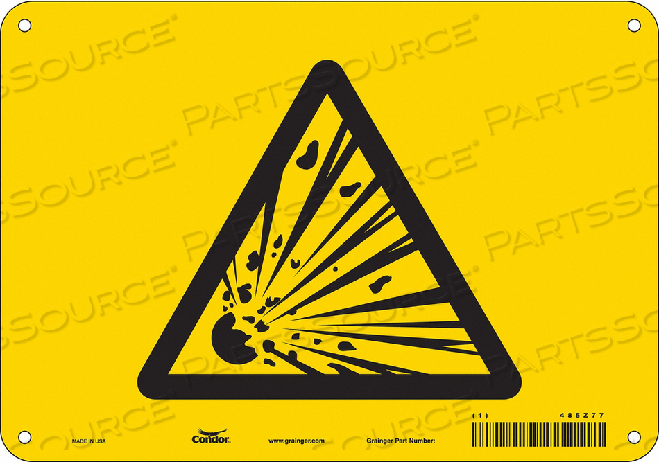 CHEMICAL SIGN 10 W 7 H 0.032 THICKNESS 