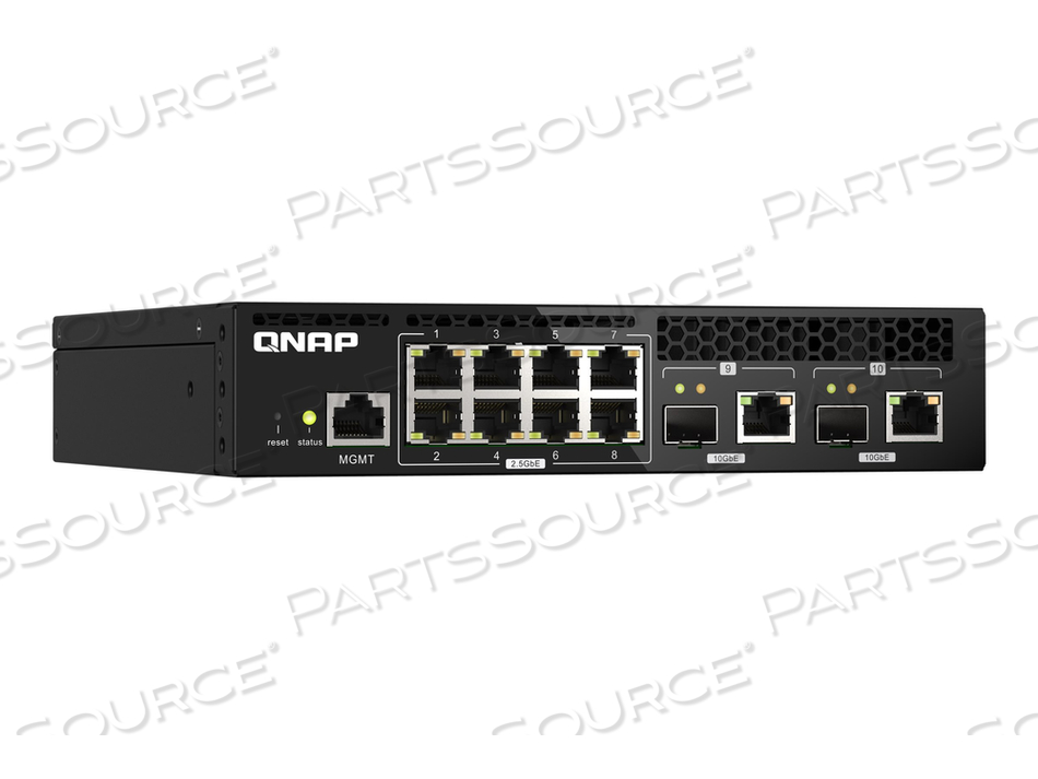 QSW-M2108R-2C, SWITCH, MANAGED, 8 X 2.5GBASE-T + 2 X COMBO 10 GIGABIT SFP+/RJ-45, DESKTOP, RACK-MOUNTABLE by QNAP Security