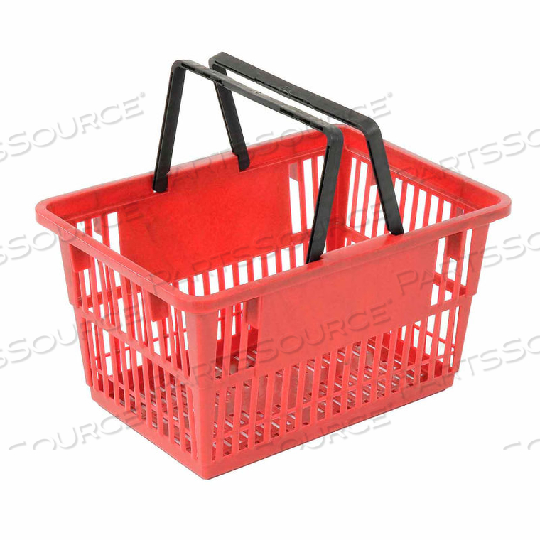 STANDARD PLASTIC SHOPPING BASKET WITH PLASTIC HANDLE 20 LITER 17"L X 12"W X 9"H RED by Good L Corporation STANDARD PLASTIC SHOPPING BASKET WITH PLASTIC HANDLE 20 LITER 17"L X 12"W X 9"H RED by Good L Corporation