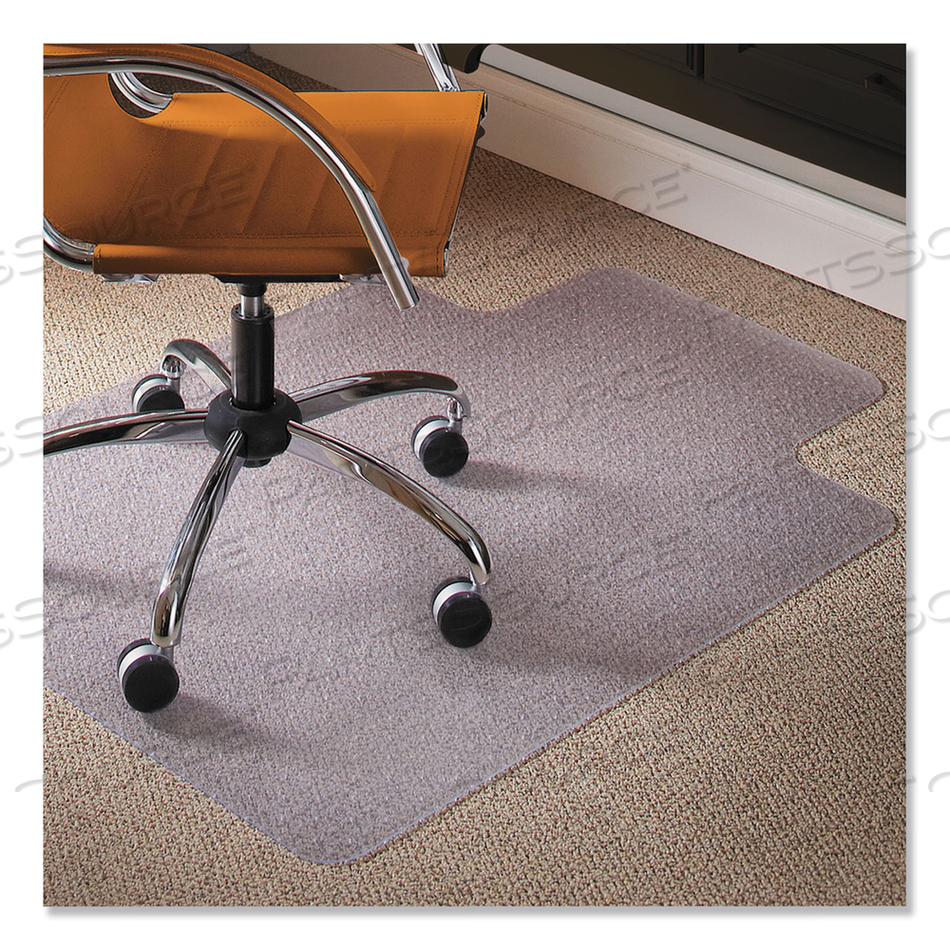 CHAIR MAT, TRADITIONAL LIP, 0.38 IN THICK, 53 IN OVERALL LG, 45 IN OVERALL WD, CLEAR by ES Robbins