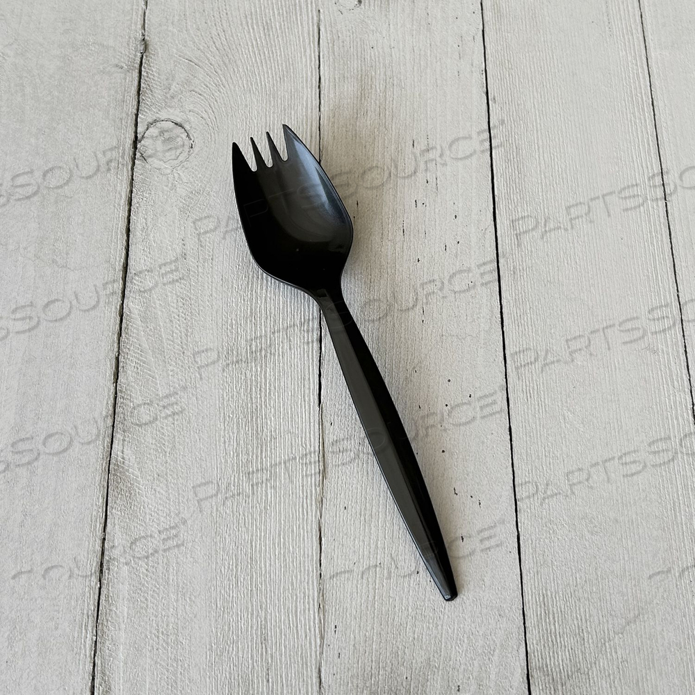 MEDIUMWEIGHT POLYPROPYLENE CUTLERY, SPORK, BLACK by Boardwalk