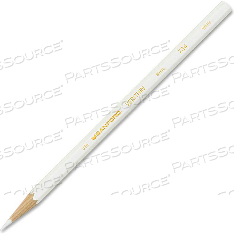 VERITHIN COLORED PENCILS, WHITE LEAD, WHITE BARREL, 12/DOZEN by Sanford