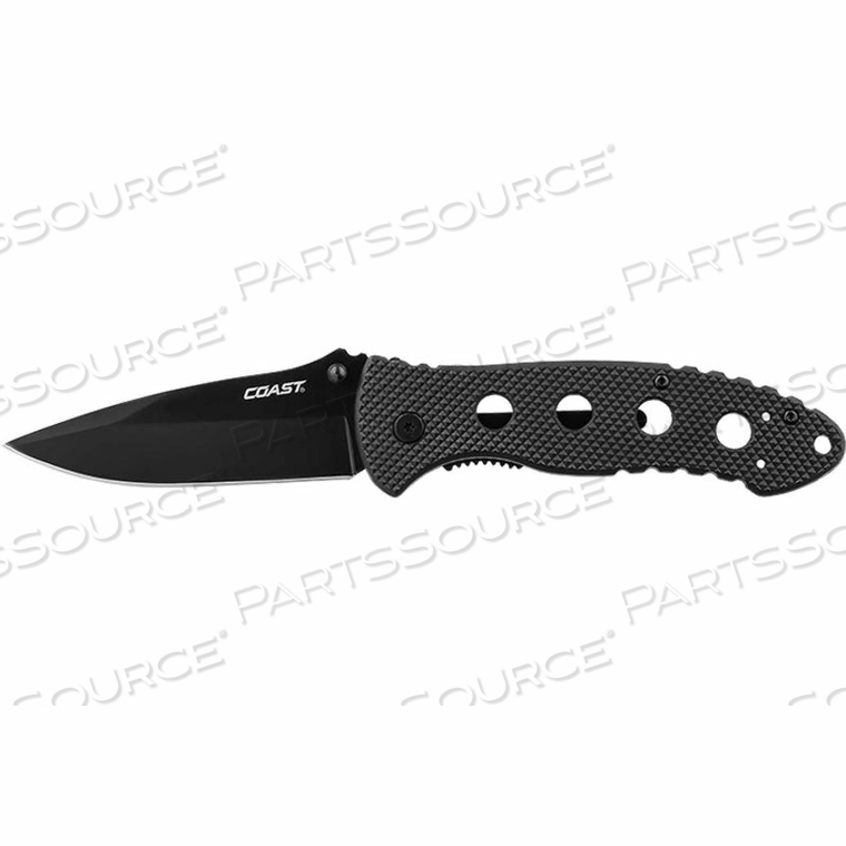 3-1/2" 7CR17 STAINLESS STEEL BLADE DOUBLE LOCK FOLDING KNIFE W/ NYLON HANDLE by Coast 3-1/2" 7CR17 STAINLESS STEEL BLADE DOUBLE LOCK FOLDING KNIFE W/ NYLON HANDLE by Coast