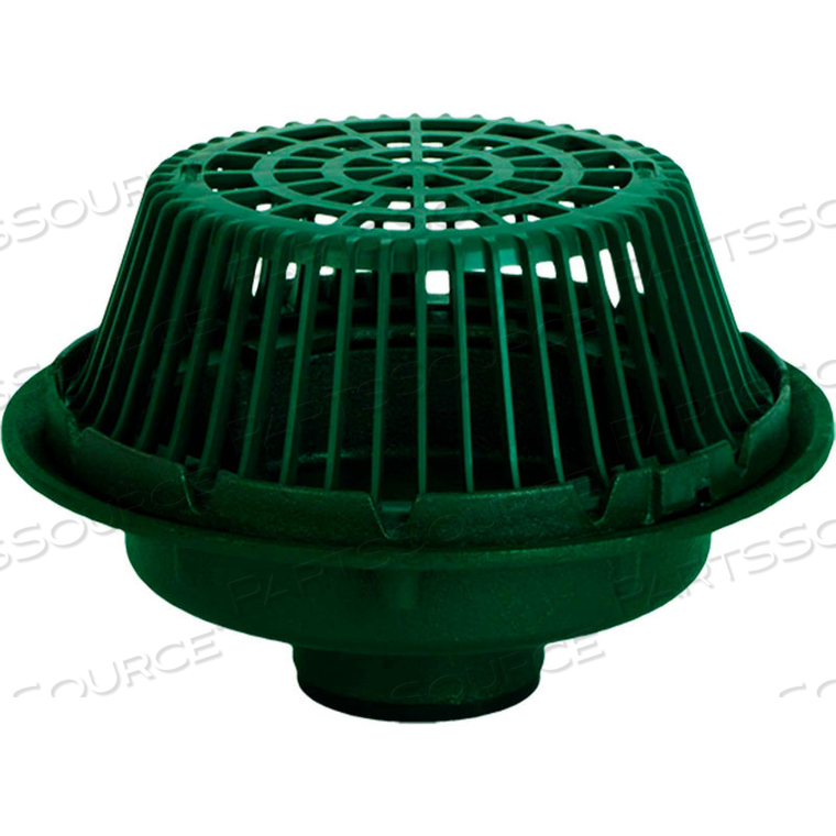 LARGE SUMP ROOF DRAIN W/POLY DOME AND 4" NO-HUB OUTLET by Josam Company