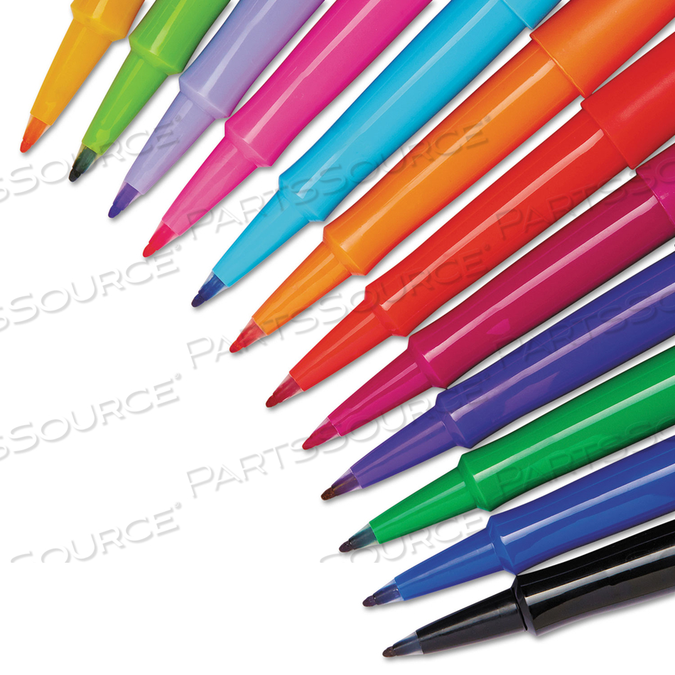POINT GUARD FLAIR FELT TIP POROUS POINT PEN, STICK, MEDIUM 0.7 MM, ASSORTED INK AND BARREL COLORS by Paper Mate