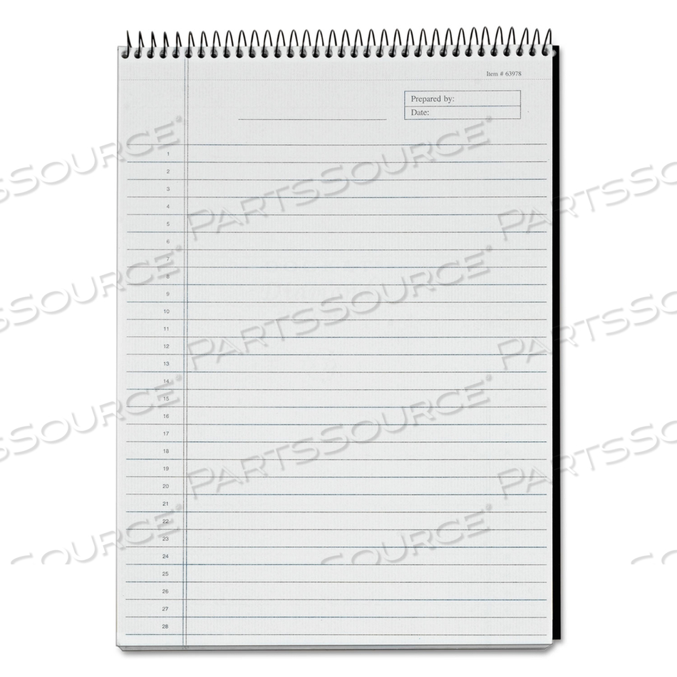 DOCKET DIAMOND TOP-WIRE RULED PLANNING PAD, WIDE/LEGAL RULE, BLACK COVER, 60 WHITE 8.5 X 11.75 SHEETS by Tops