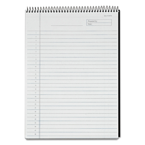 DOCKET DIAMOND TOP-WIRE RULED PLANNING PAD, WIDE/LEGAL RULE, BLACK COVER, 60 WHITE 8.5 X 11.75 SHEETS by Tops