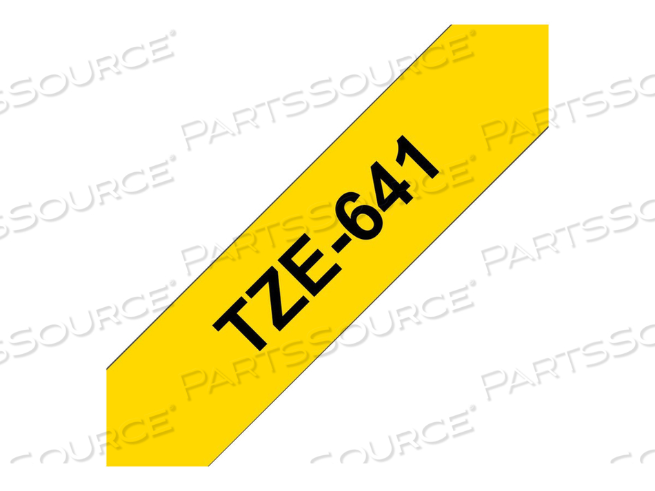 8M L X 18MM W BLACK ON YELLOW P-TOUCH TZE LABEL TAPE by Brother