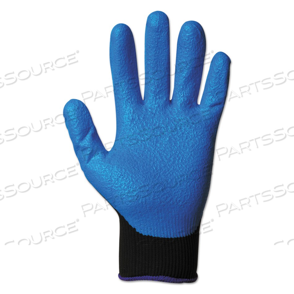KLEENGUARD G40 NITRILE FOAM COATED GLOVES, 15 GA, SEAMLESS NYLON KNIT, 9/LARGE, BLACK/BLUE by KleenGuard