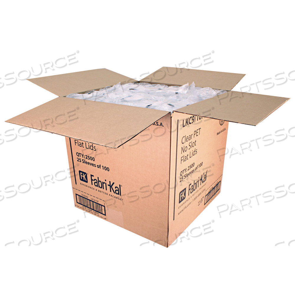 KAL-CLEAR/NEXCLEAR DRINK CUP LIDS, FLAT LID WITH NO SLOT, FITS 9 TO 10 OZ COLD CUPS, CLEAR by Fabrikal KAL-CLEAR/NEXCLEAR DRINK CUP LIDS, FLAT LID WITH NO SLOT, FITS 9 TO 10 OZ COLD CUPS, CLEAR by Fabrikal