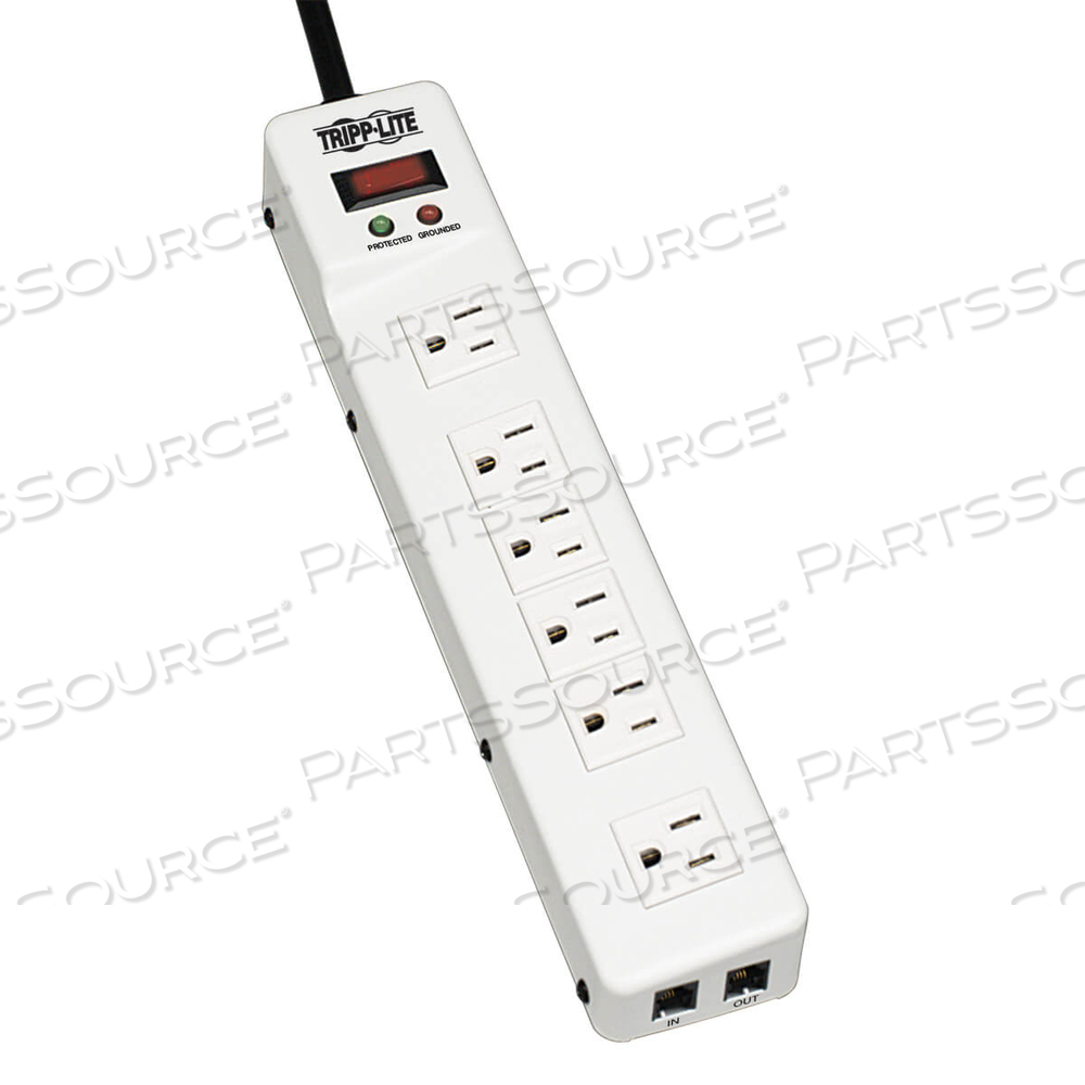 METAL SURGE PROTECTOR RIGHT ANGLE 6 OUTLETS 15FT CORD TEL/DSL by Tripp Lite METAL SURGE PROTECTOR RIGHT ANGLE 6 OUTLETS 15FT CORD TEL/DSL by Tripp Lite