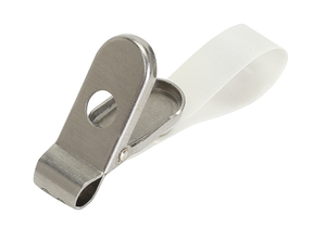 ROUNDED SECURITY CLIP, JAWS OPEN TO 9/16", WITH NYLON STRAP, 1 PACK (10/PK) by Crest Healthcare