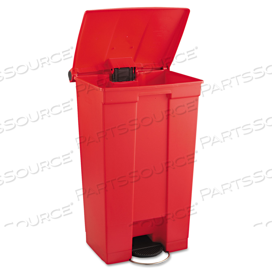 INDOOR UTILITY STEP-ON WASTE CONTAINER, 23 GAL, PLASTIC, RED by Rubbermaid Medical Division