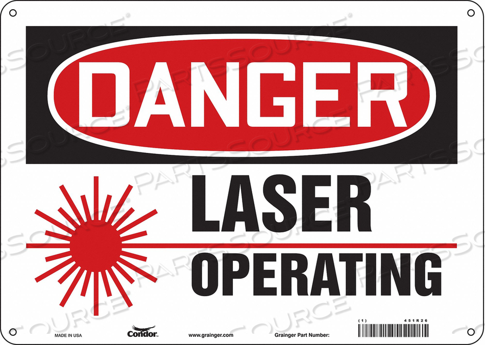 LASER WARNING 14 W 10 H 0.055 THICK by Condor
