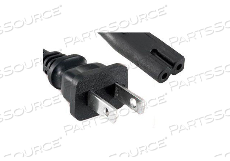 6FT 18 AWG NEMA 1-15 - C7 POLARIZED POWER CORD - BLACK 