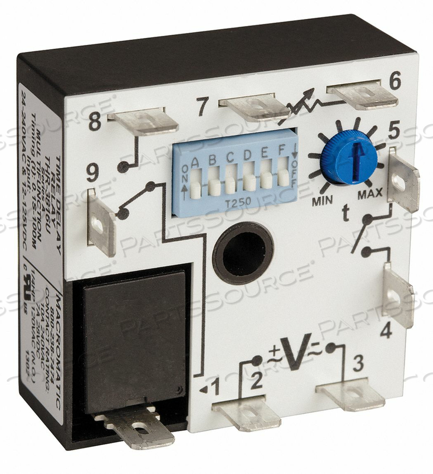 TIMING RELAY 24 TO 240VAC 12 TO125VDC 7A by Macromatic TIMING RELAY 24 TO 240VAC 12 TO125VDC 7A by Macromatic