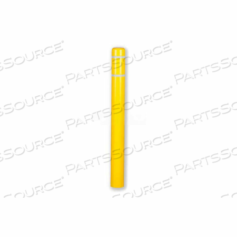 BOLLARD COVER, 4-1/2"DIA. X 52"H, YELLOW W/WHITE TAPE by Post Guard BOLLARD COVER, 4-1/2"DIA. X 52"H, YELLOW W/WHITE TAPE by Post Guard