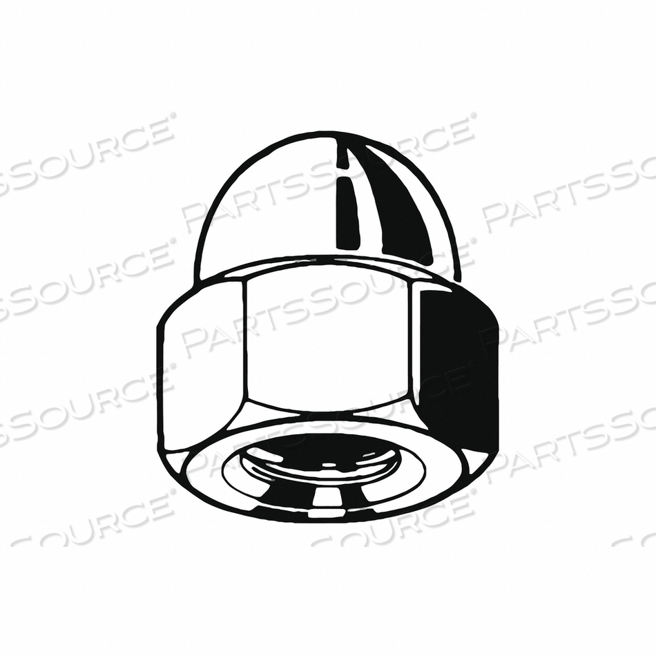 CAP NUT, HIGH CROWN, M6-1.00 THREAD, PLAIN, 18-8, STAINLESS STEEL, 12 MM HT by Fabory