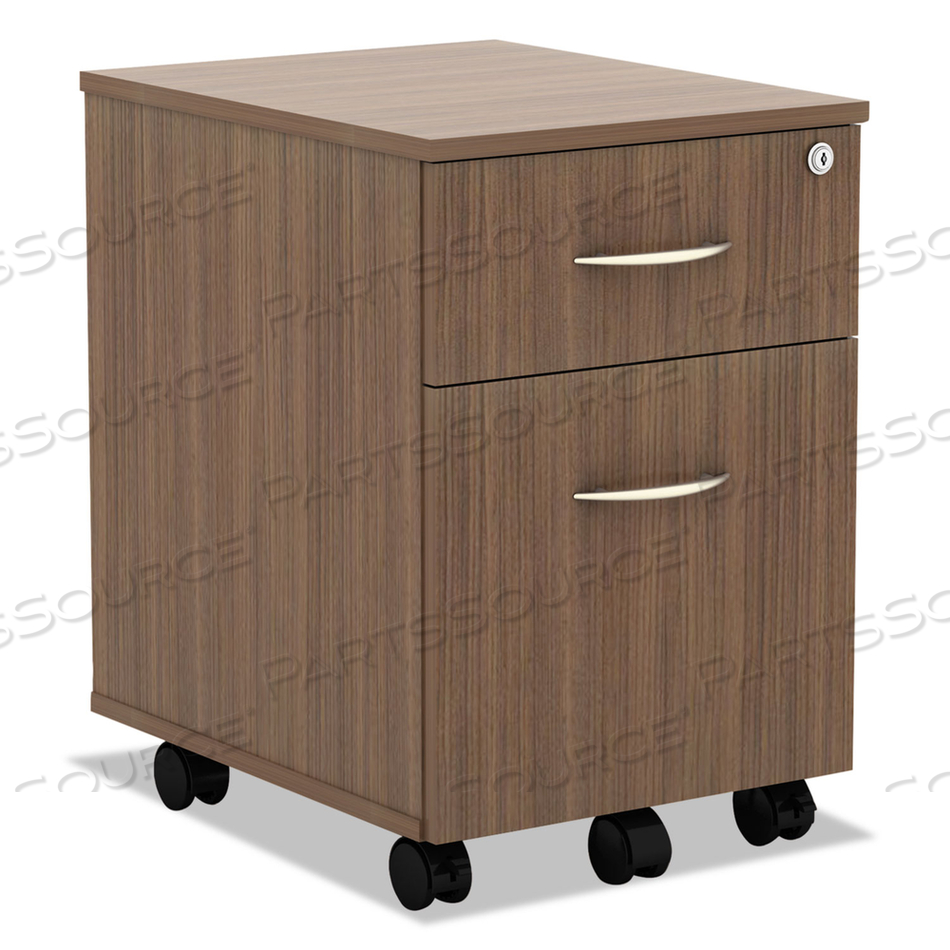 ALERA VALENCIA SERIES MOBILE PEDESTAL, LEFT/RIGHT, 2-DRAWERS: BOX/FILE, LEGAL/LETTER, MODERN WALNUT, 15.88" X 19.13" X 22.88" by Alera