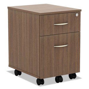 ALERA VALENCIA SERIES MOBILE PEDESTAL, LEFT/RIGHT, 2-DRAWERS: BOX/FILE, LEGAL/LETTER, MODERN WALNUT, 15.88" X 19.13" X 22.88" by Alera