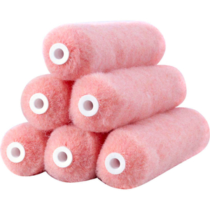 ROLLERLITE 6" X 3/8" PINK POLYESTER MINI ROLLER COVERS, 12/PACK 8/CASE by Quali-Tech Mfg